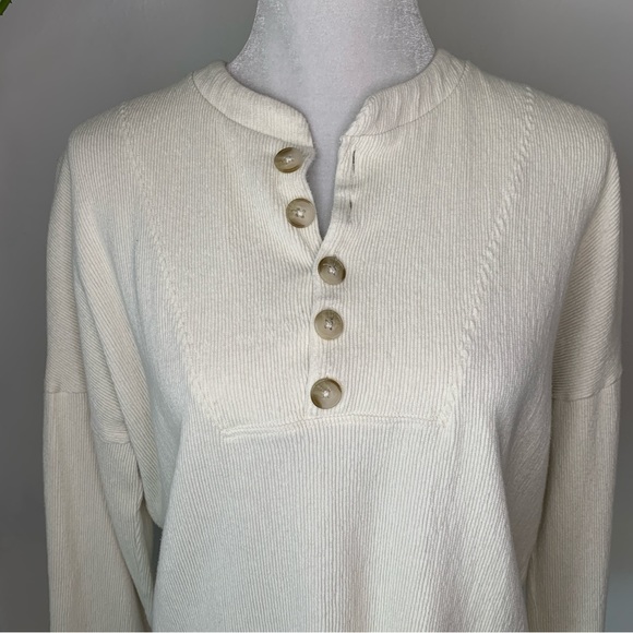 Madewell Textured & Thread Henley Top Size L - Picture 7 of 11
